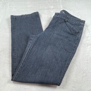 Dockers Womens Trouser Cut Jeans Dark Wash Blue Mid Rise Straight Leg Size 12 M